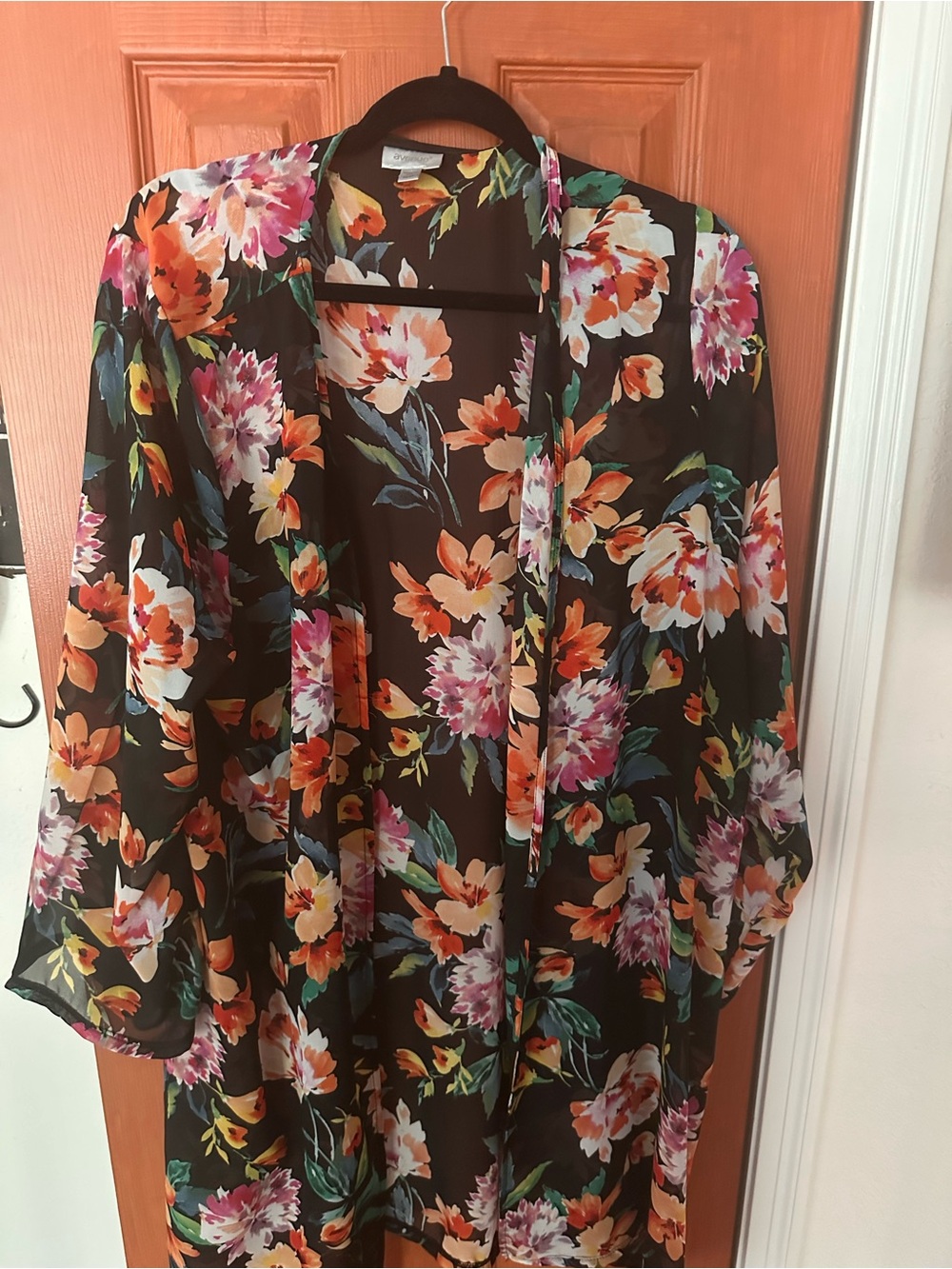 Women’s Avenue Black Sheer Jackets with Multicolor Blooms